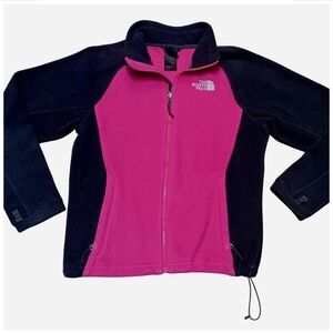 The North Face Pink and Black Fleece Jacket